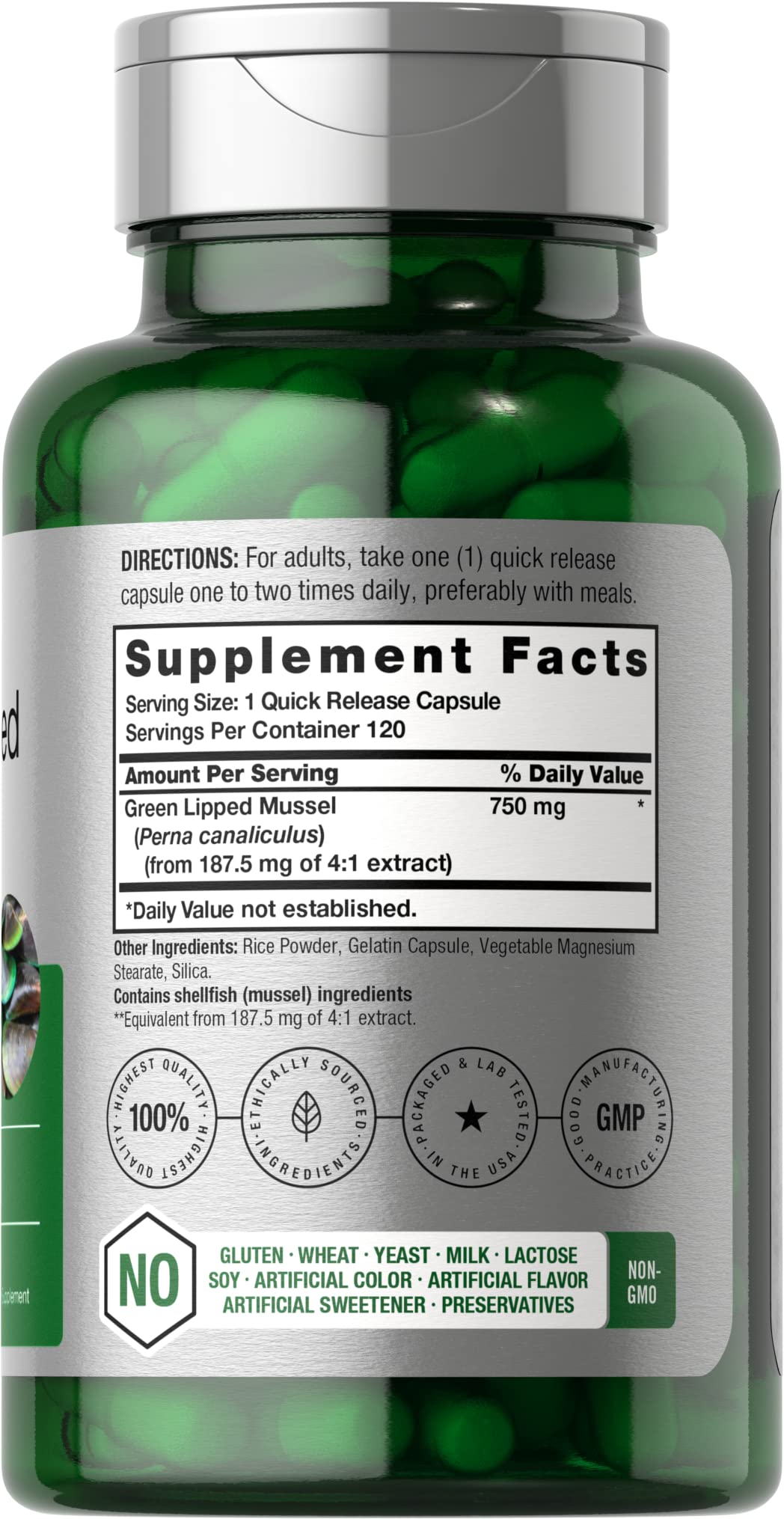 Freeze-dried green lipped mussel capsules by Horbäach