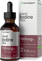 Front view of Horbaach Iodine Liquid Drops bottle 2 oz
