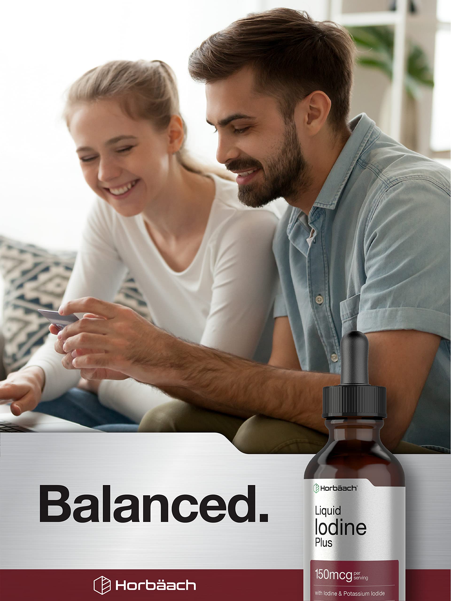 Product shot of Horbaach Iodine Liquid Drops with packaging