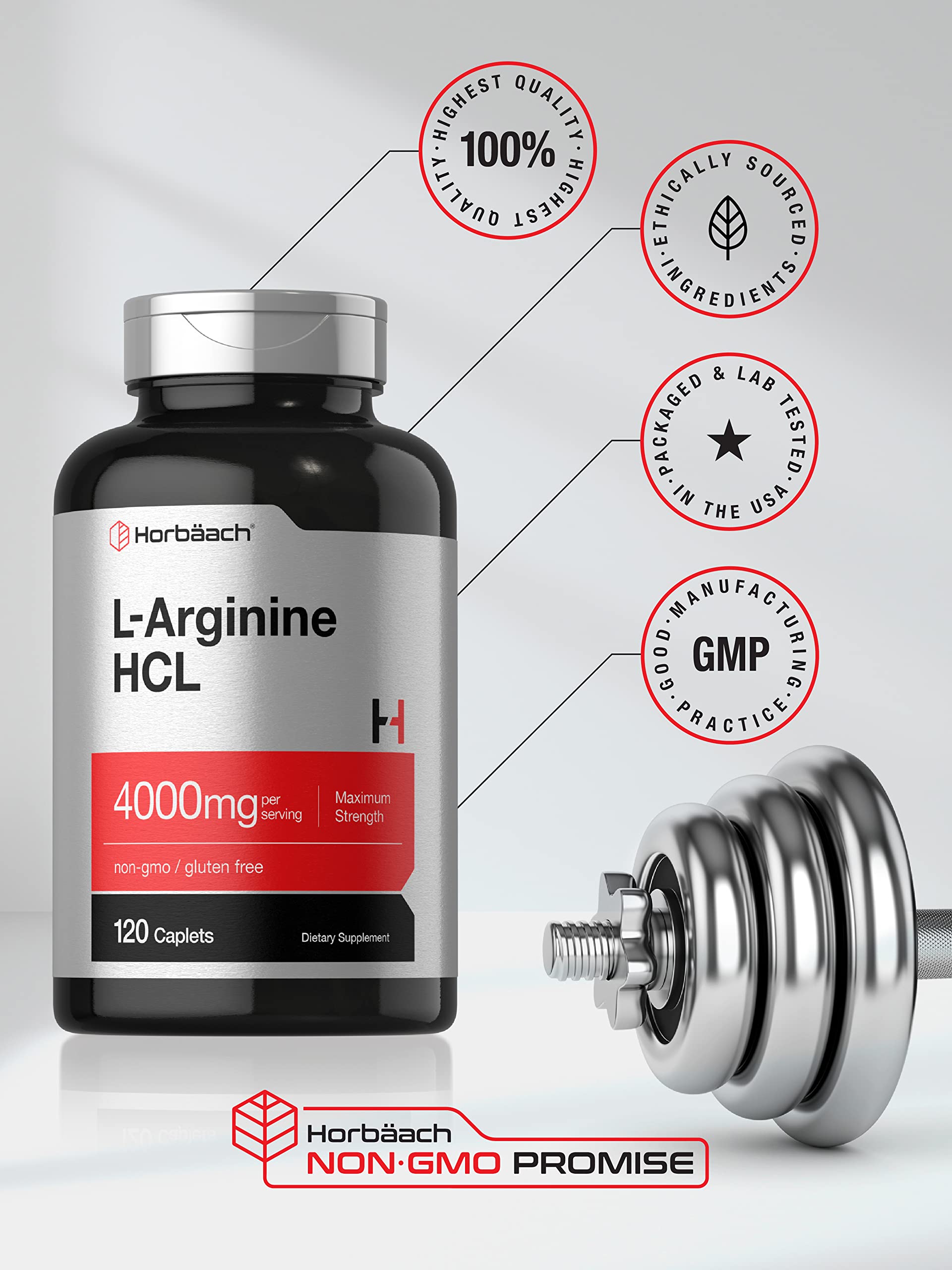 Nitric oxide precursor L-Arginine 4000mg tablet image