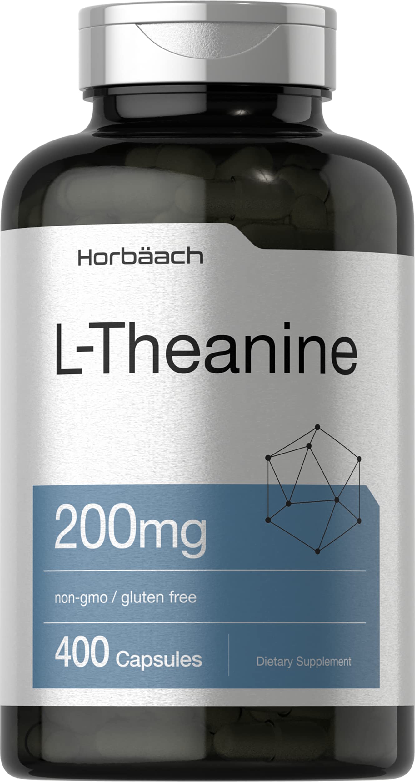 Horbaach L-Theanine 200mg bottle front label