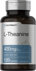 Front view of Horbäach L-Theanine 400 mg bottle (hero image)