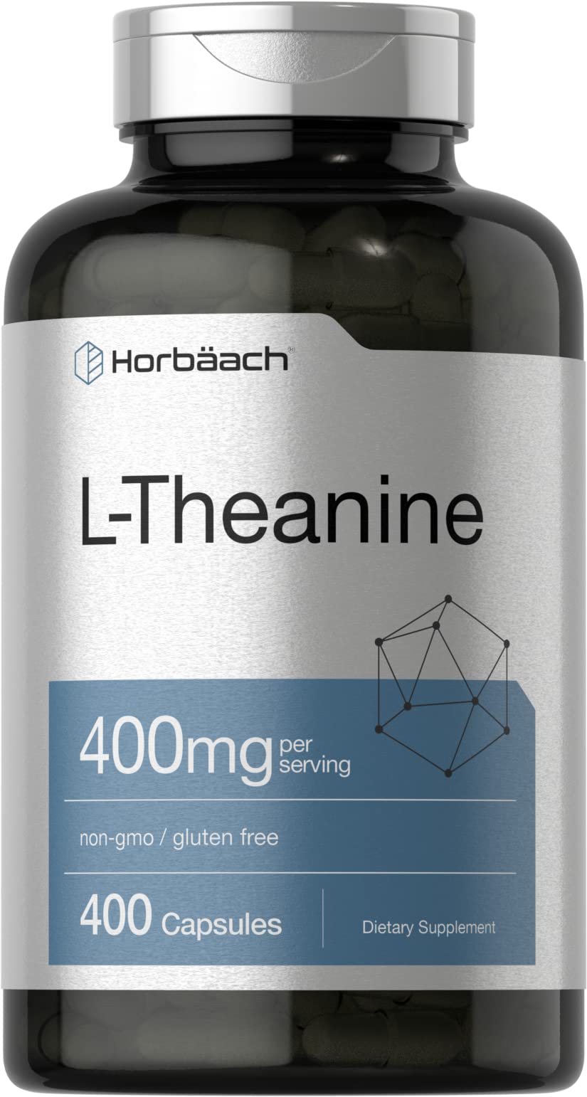Horbäach L-Theanine 400mg bottle with 400 capsules
