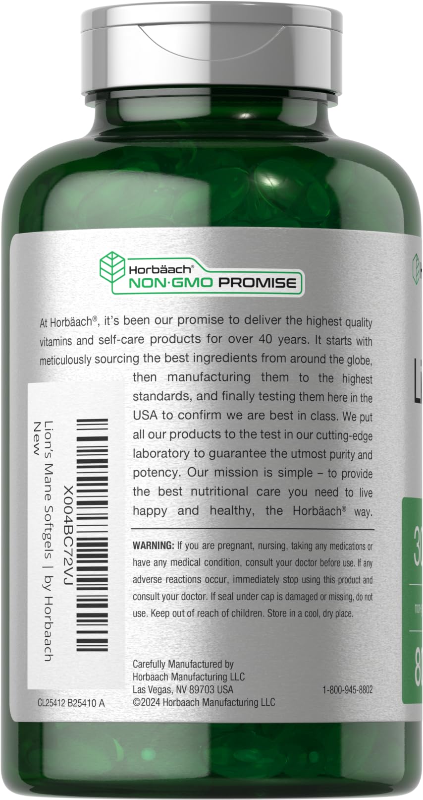 Lions Mane supplement ingredients close-up