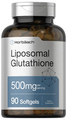 Front view of Horbaach Liposomal Glutathione 500mg bottle