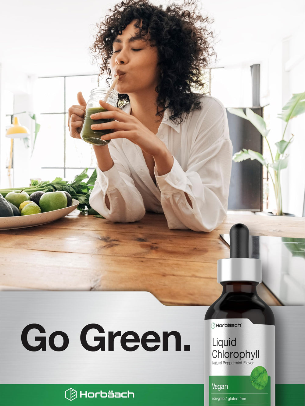 Natural ingredients highlighted in Horbäach Chlorophyll Drops