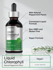 Vegan, Non-GMO and Gluten-Free Horbäach Chlorophyll Drops packaging