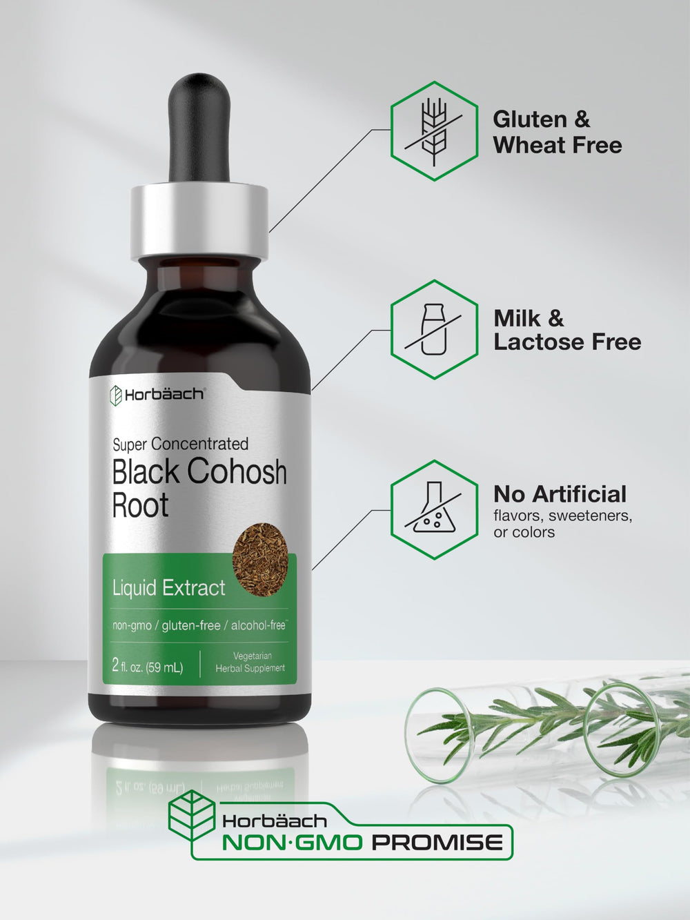 Liquid extract dropper with Black Cohosh tincture