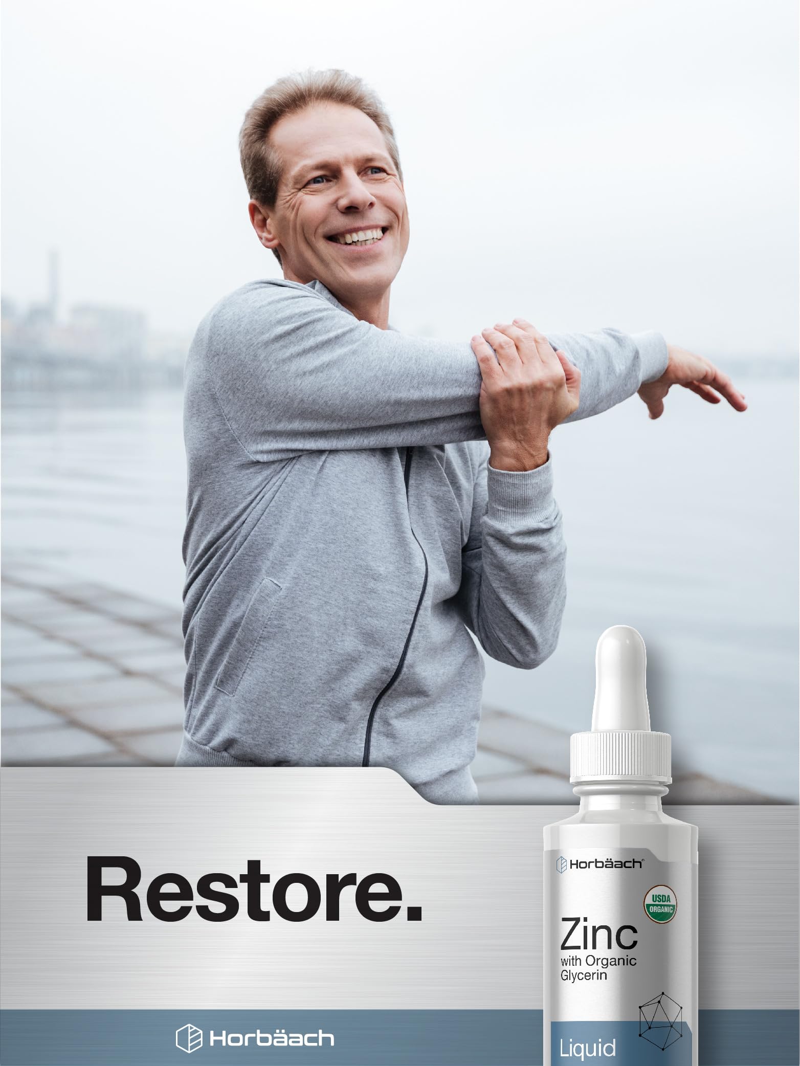 Gluten free and Non-GMO indicators for Horbaach Zinc Drops