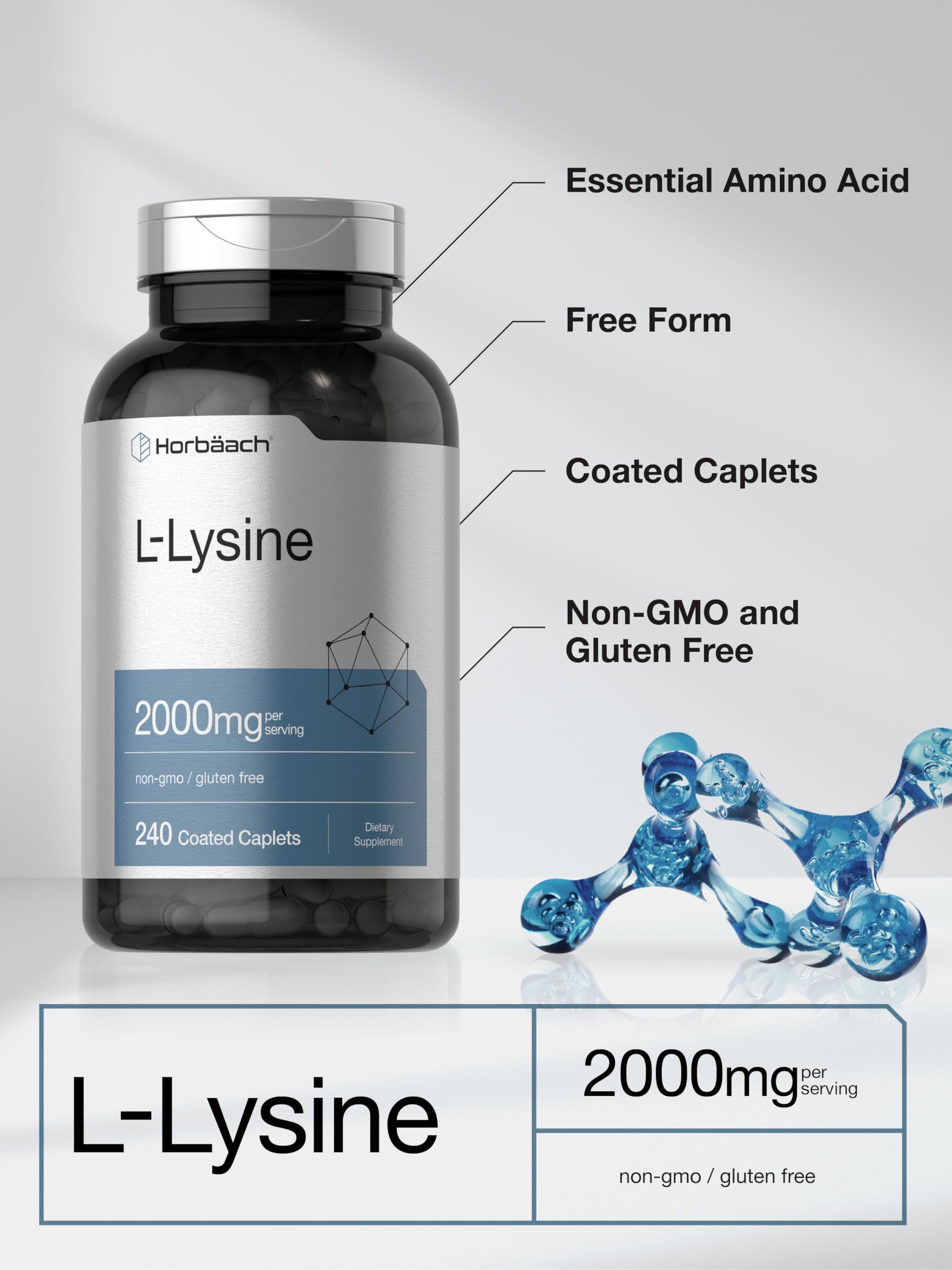 Gluten-free, vegetarian, non-GMO L-Lysine packaging