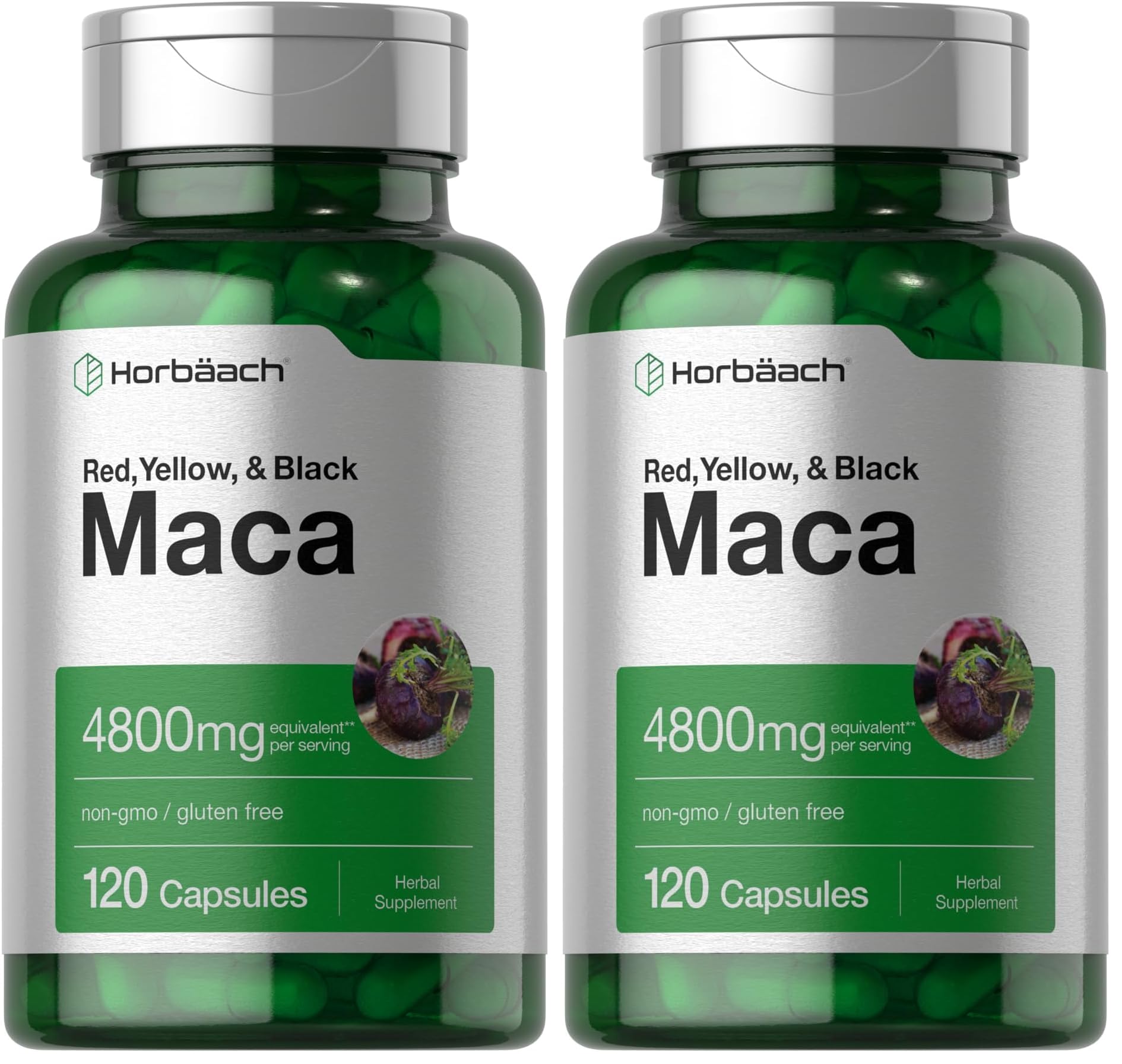 Horbäach Maca Root Capsules bottle front