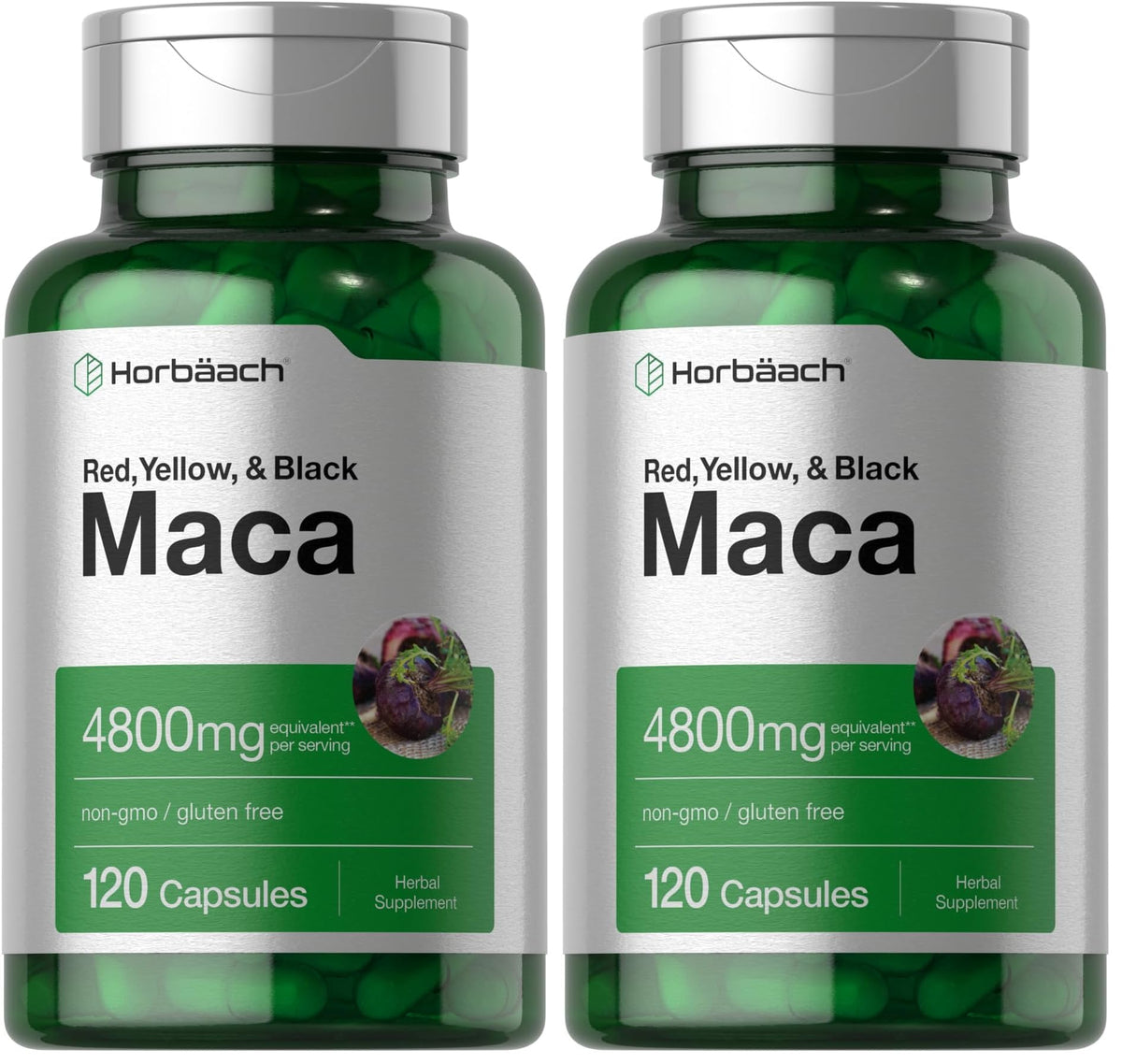 Horbäach Maca Root Capsules bottle front