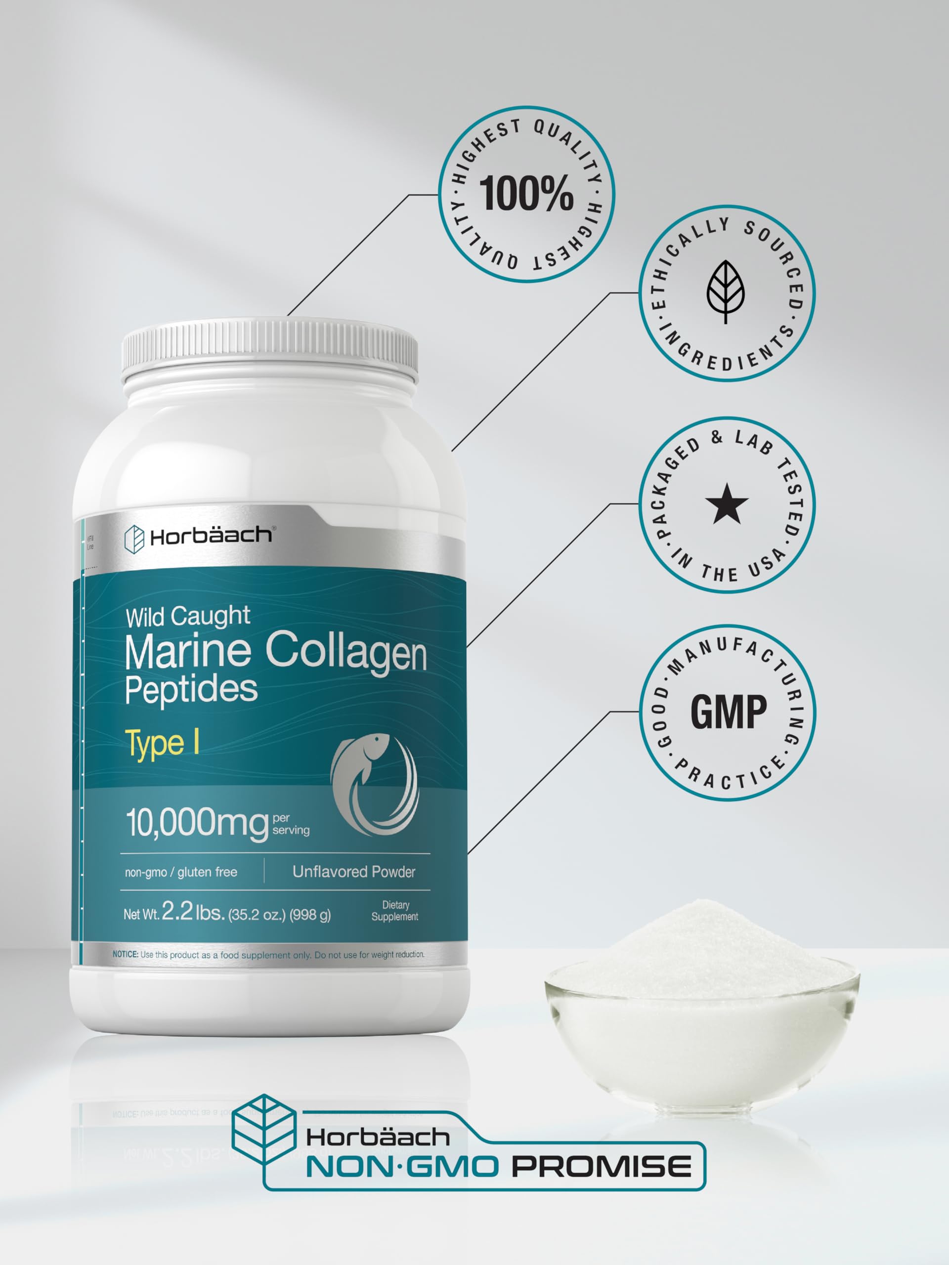 Ingredients chart for Horbaach Marine Collagen Powder