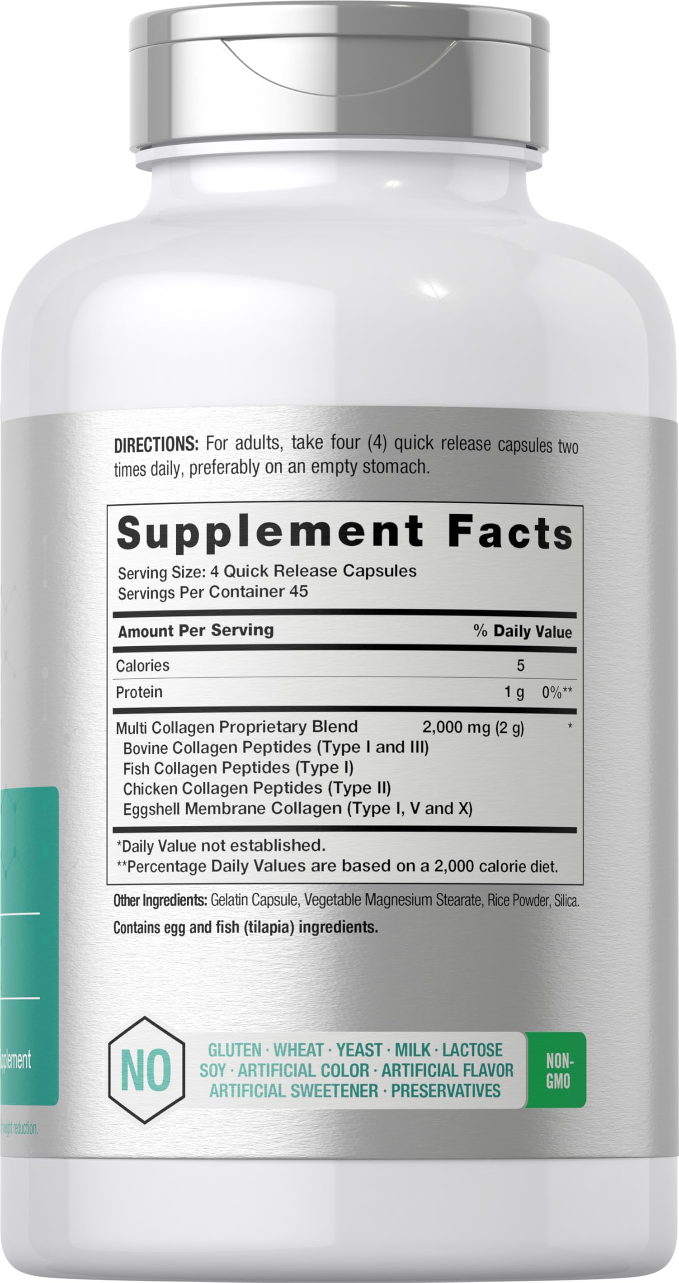 Horbäach Multi Collagen Protein bottle back label