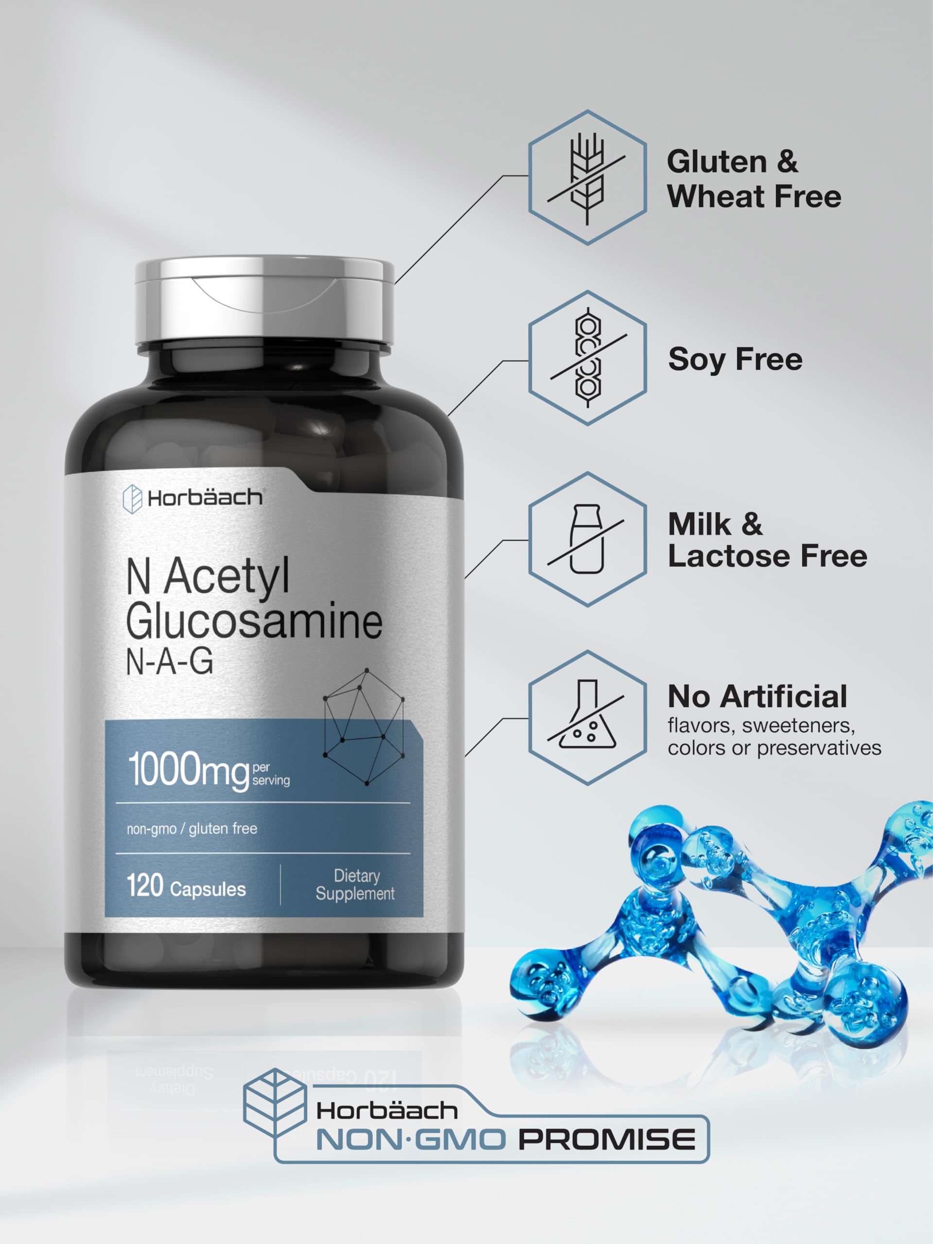 Ingredients panel for Horbaach N-Acetyl Glucosamine