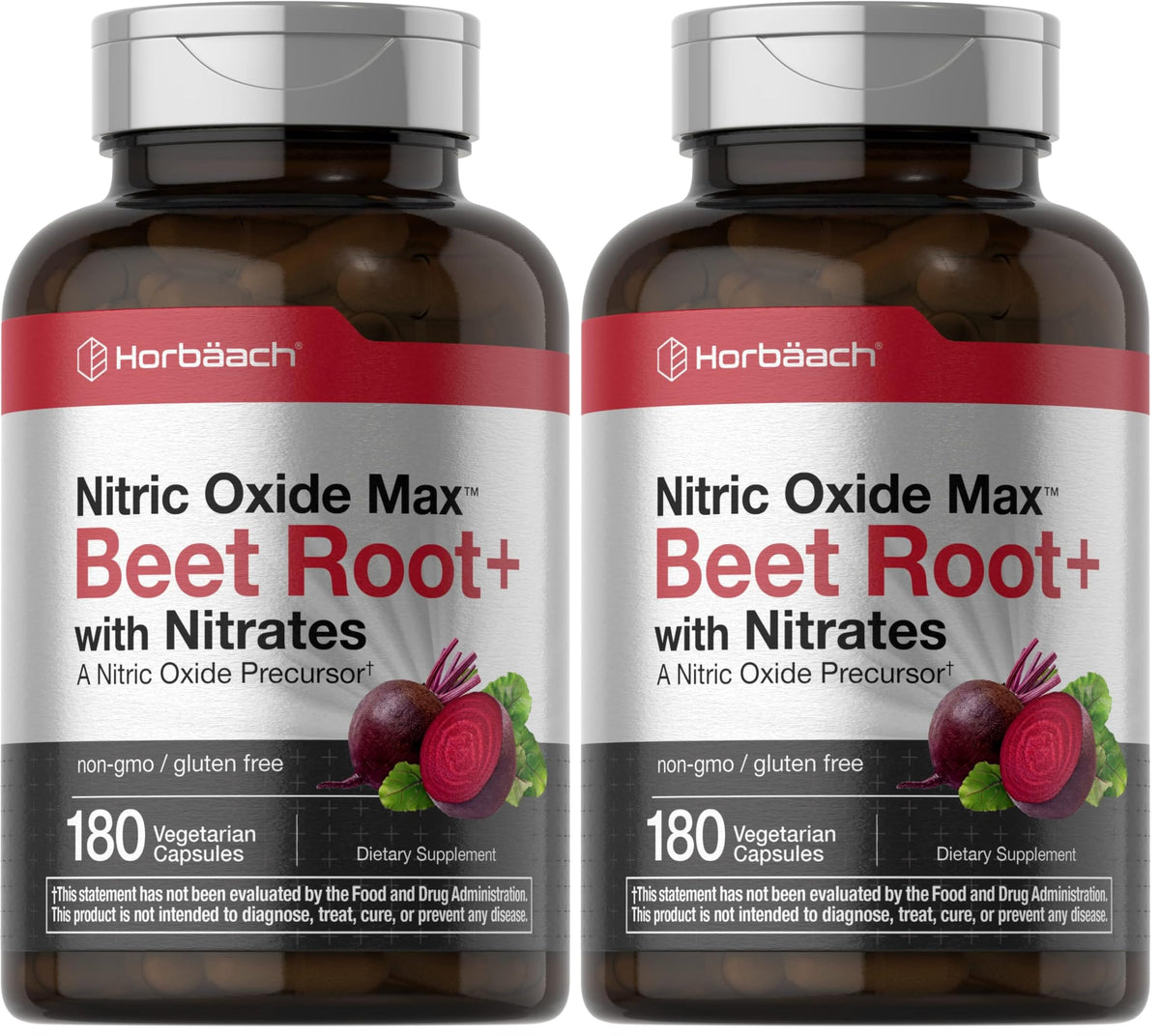Horbäach Nitric Oxide Beet Root Capsules bottle front view