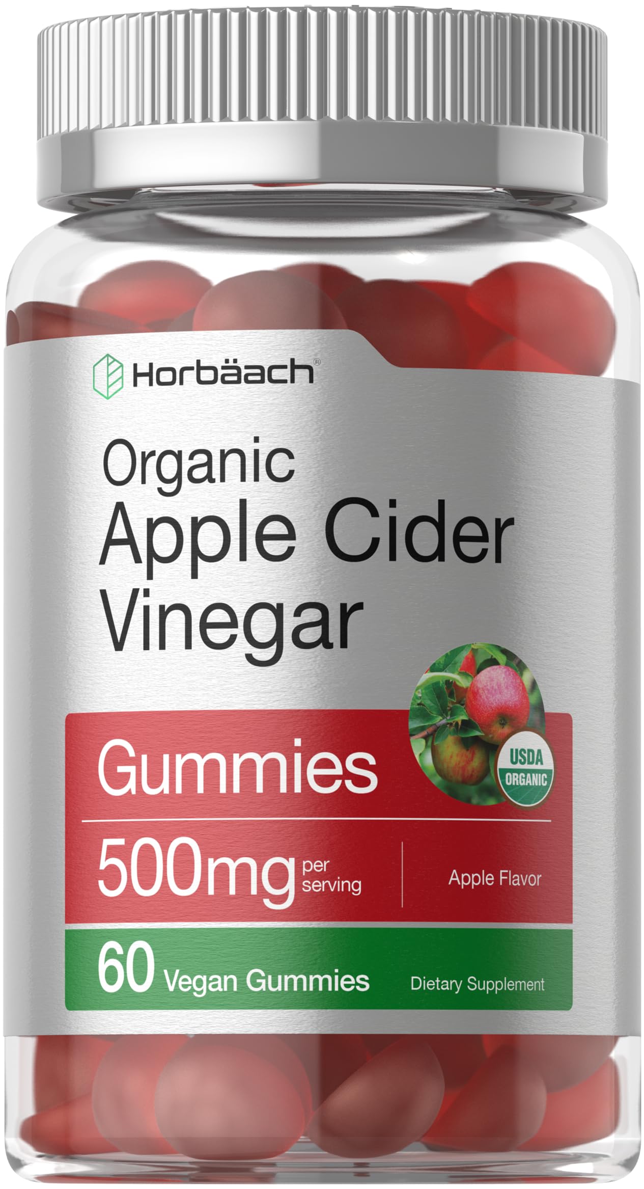 Horbaach Organic ACV Gummies bottle for a convenient daily routine.