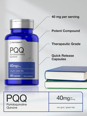 Quick-release PQQ capsules in bottle