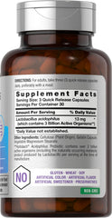 Close-up of Horbäach Probiotic bottle label showing 3 billion CFU