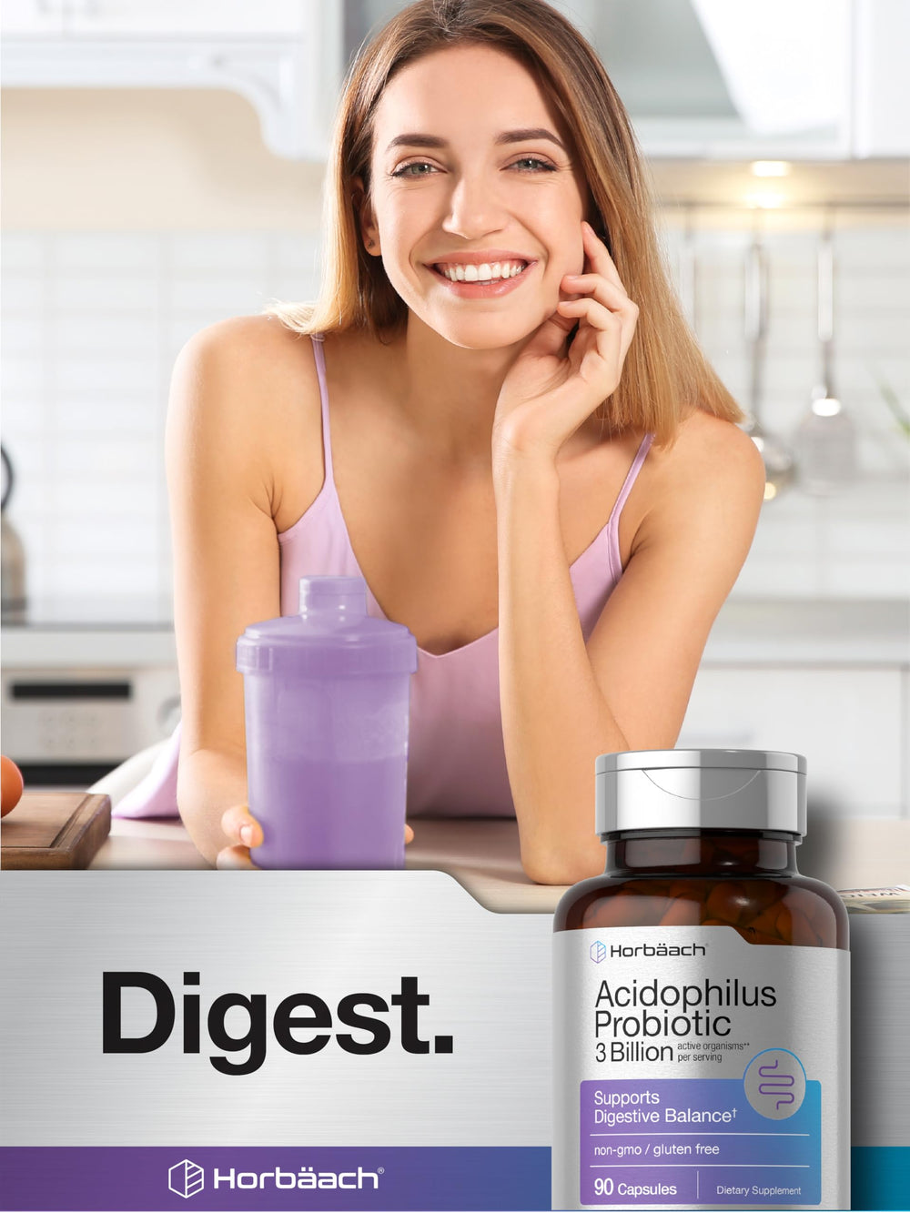 Non-GMO and gluten-free certified Horbäach Probiotic