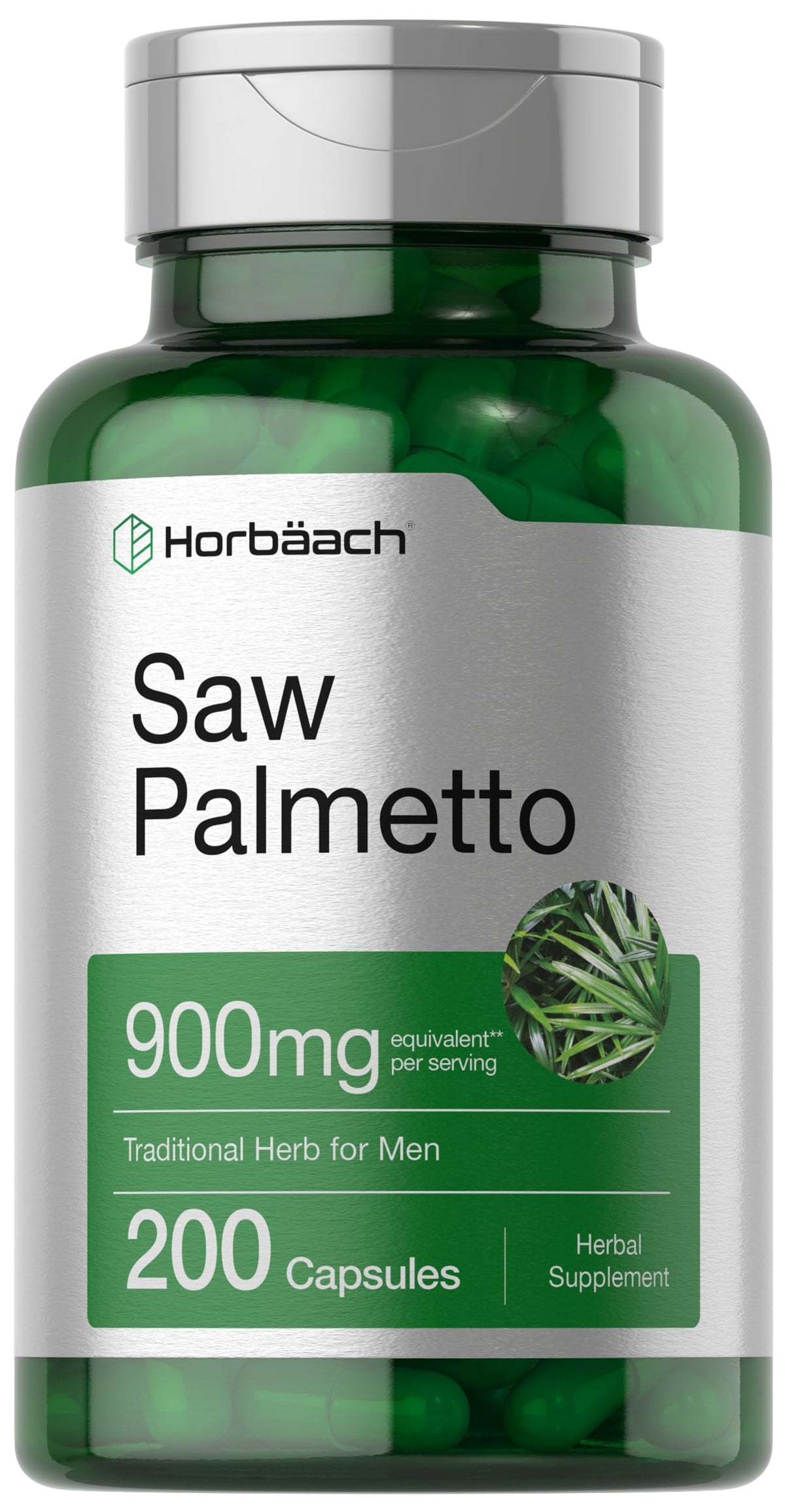 Horbaach Saw Palmetto Extract 900mg bottle front view