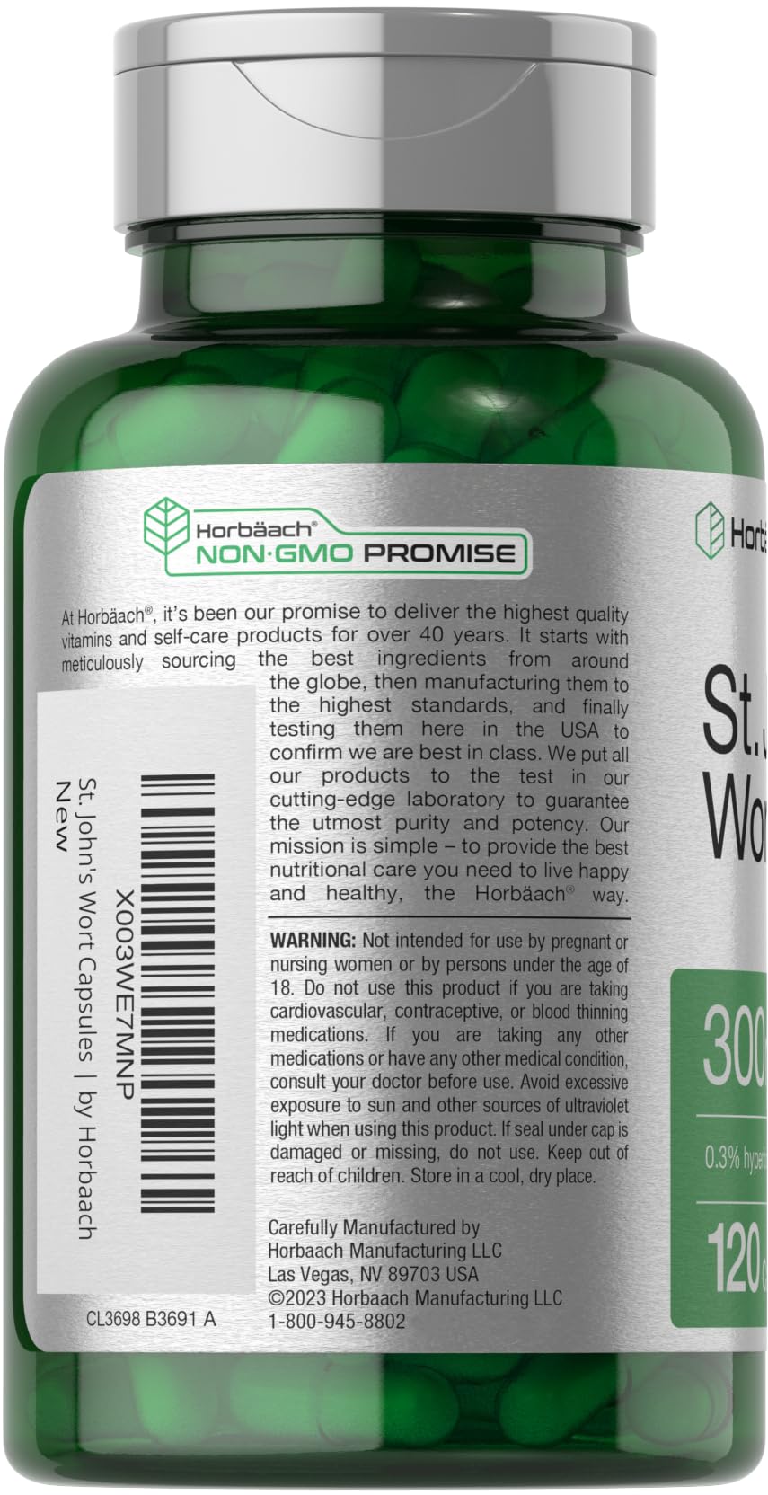 St John's Wort 300mg capsules on white background - image 3