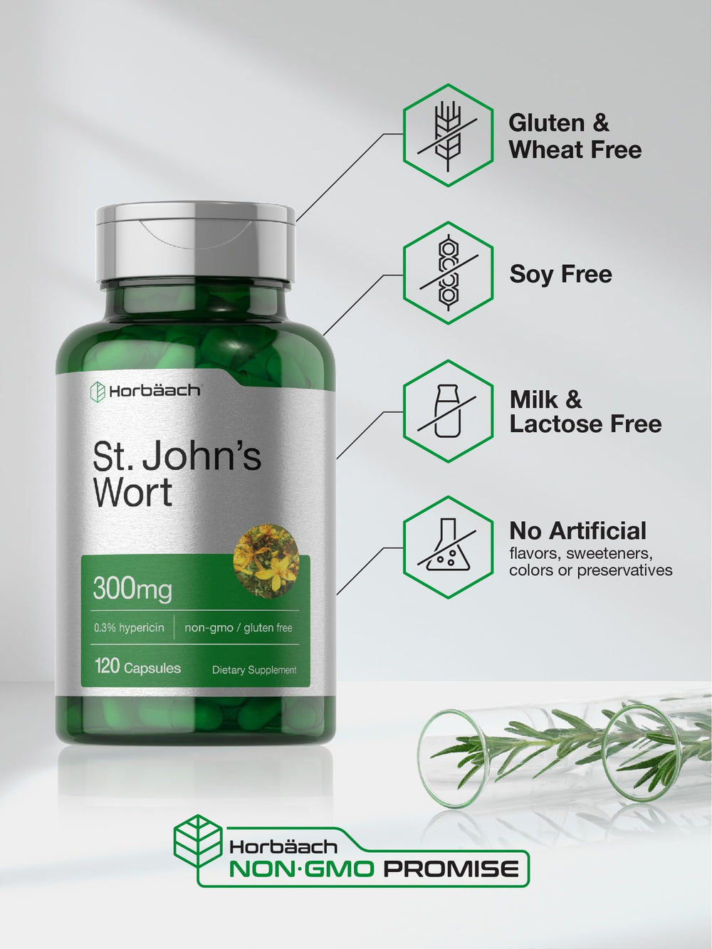 Supplement facts panel for Horbäach St John's Wort 300mg - image 5