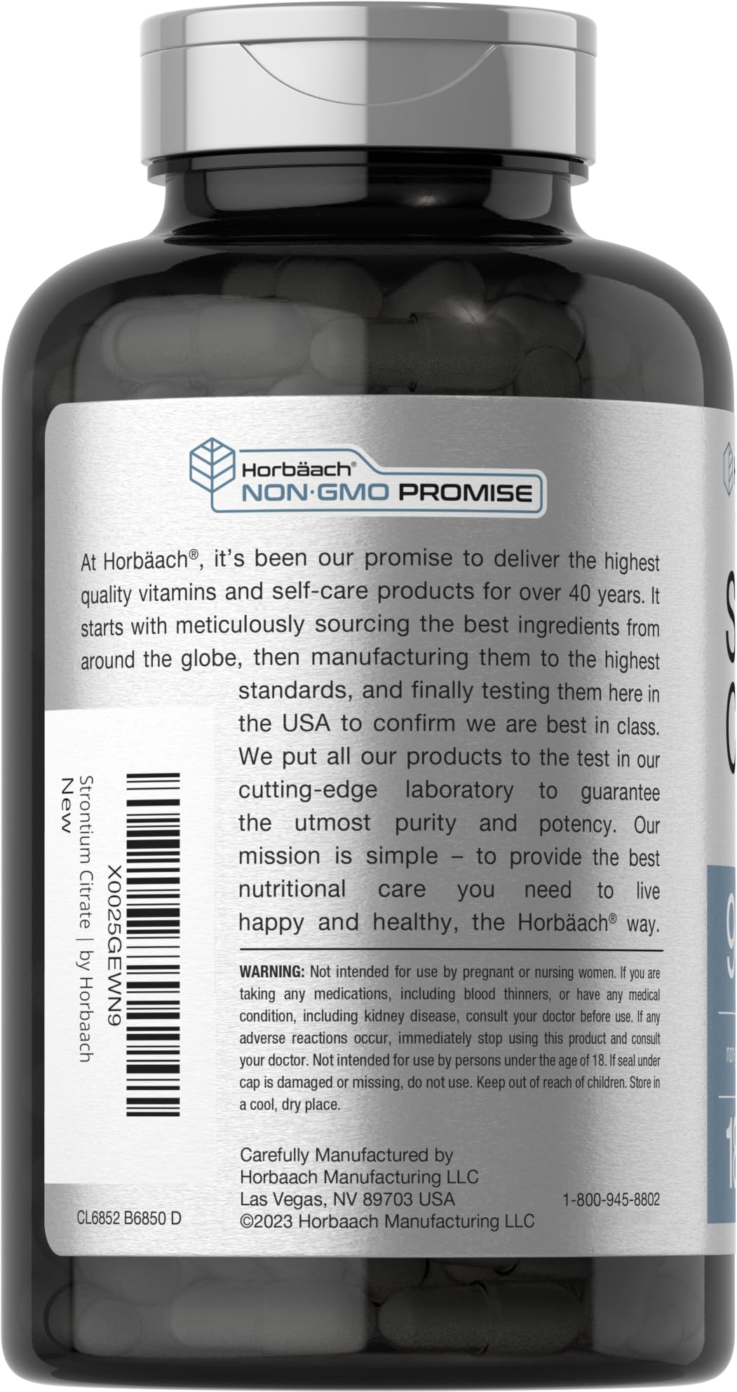 Close-up of Strontium Citrate capsules