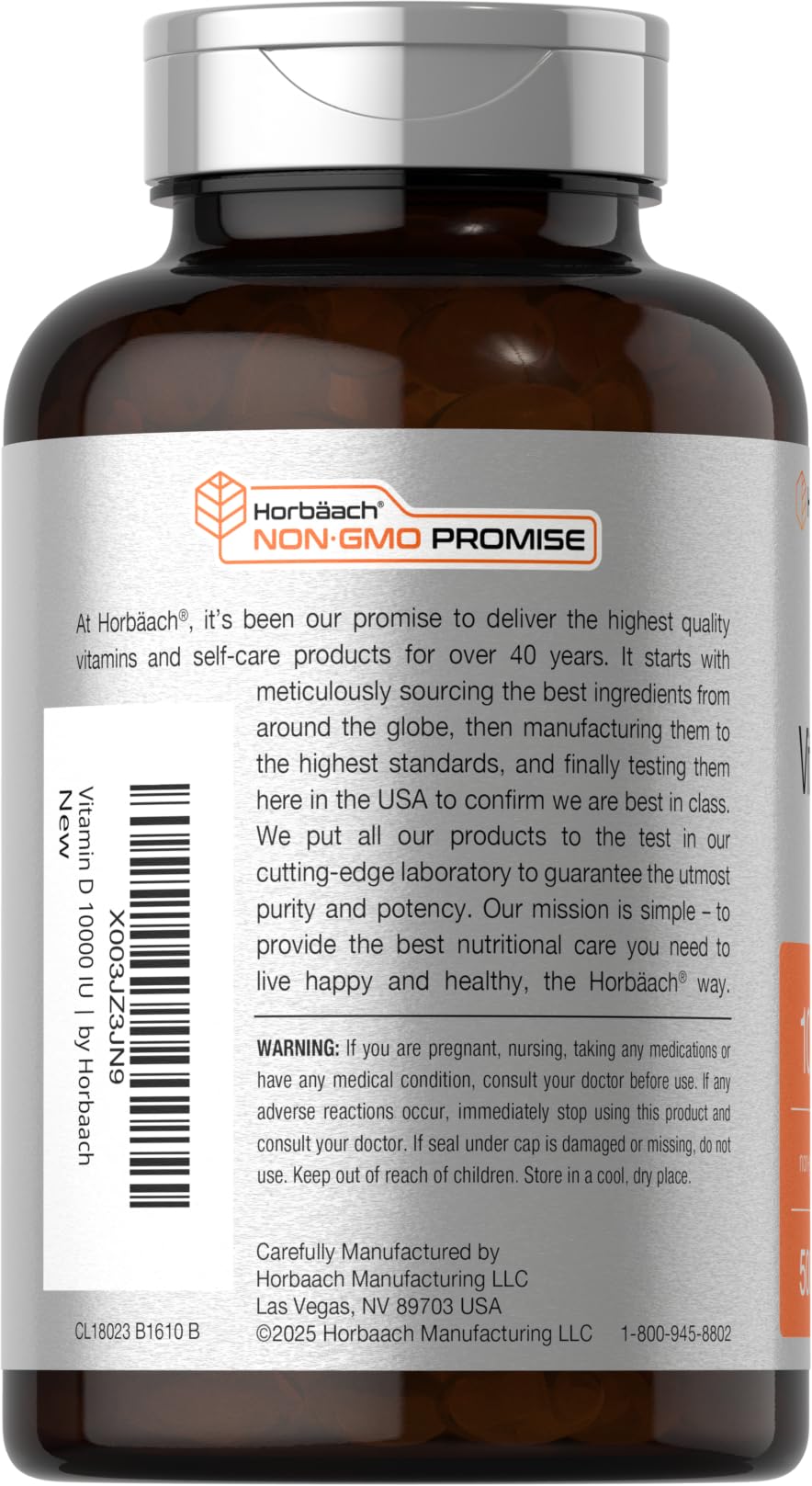 Vitamin D3 10000 IU softgels in bottle