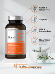 Nutrition facts panel for Horbäach Vitamin E