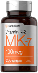 Horbäach Vitamin K2 MK7 100mcg bottle with 250 softgels