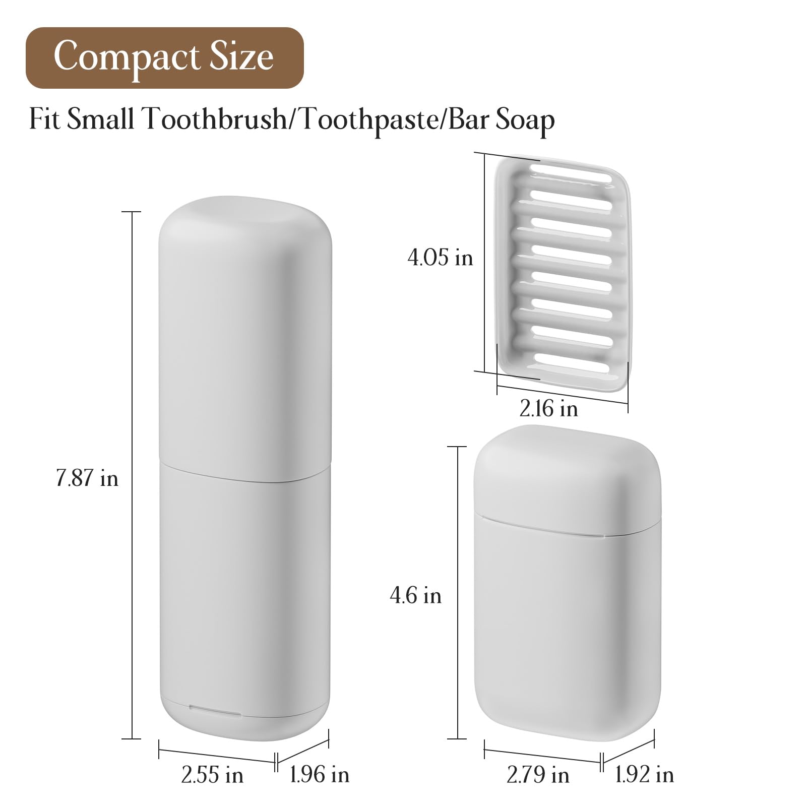 Compact travel set that fits standard manual toothbrushes