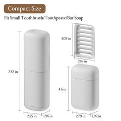 Compact travel set that fits standard manual toothbrushes