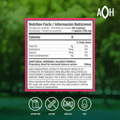 Hormobalance label highlighting vegan capsules