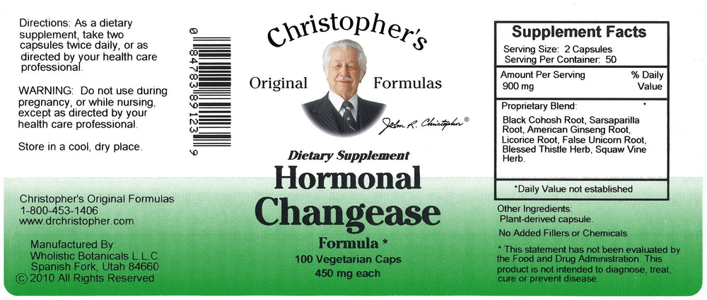 Close-up of Hormonal Changease herbal ingredients