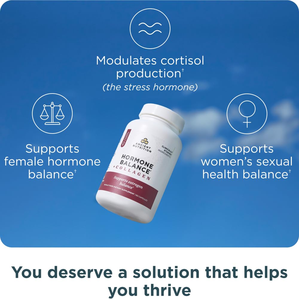 Capsules and powder format options for Ancient Nutrition Hormone Balance + Collagen