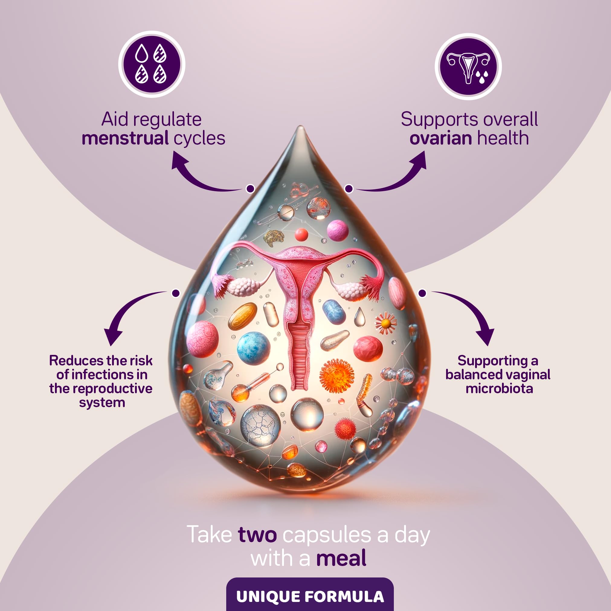 Illustration of hormone balance and ovarian health