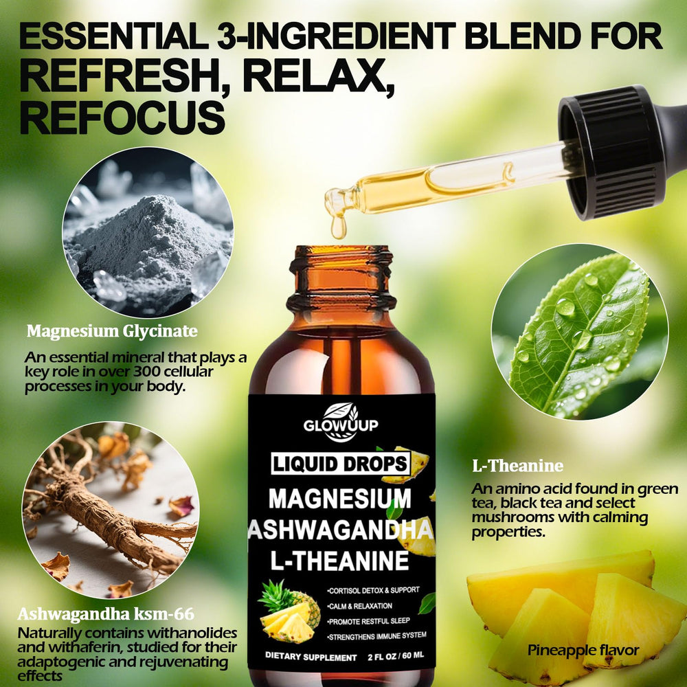 Hormone balance concept with relaxation imagery and cortisol drops