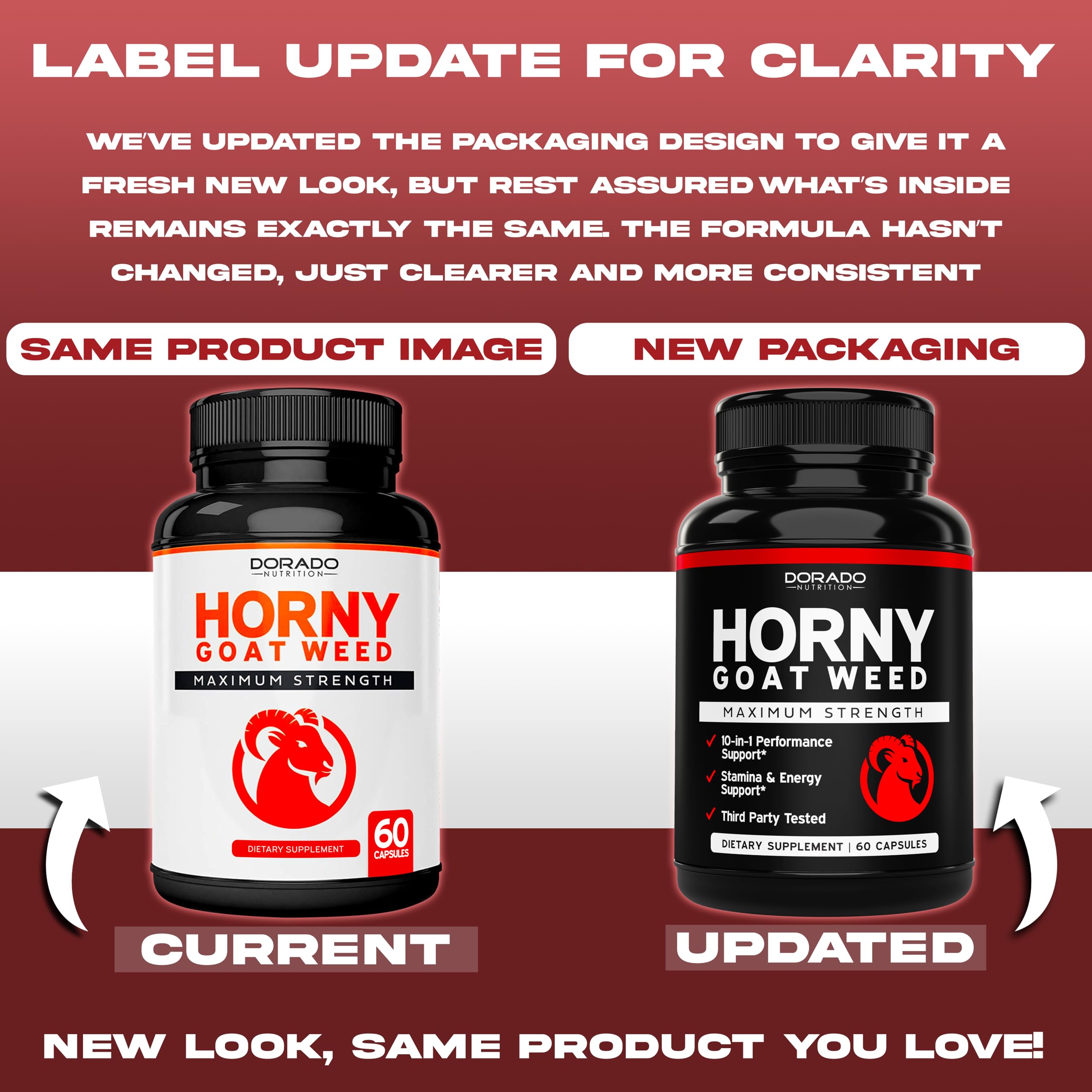 Dorado Horny Goat Weed bottle and capsules - premium formula