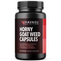 Bottle of Horny Goat Weed capsules, 60-count