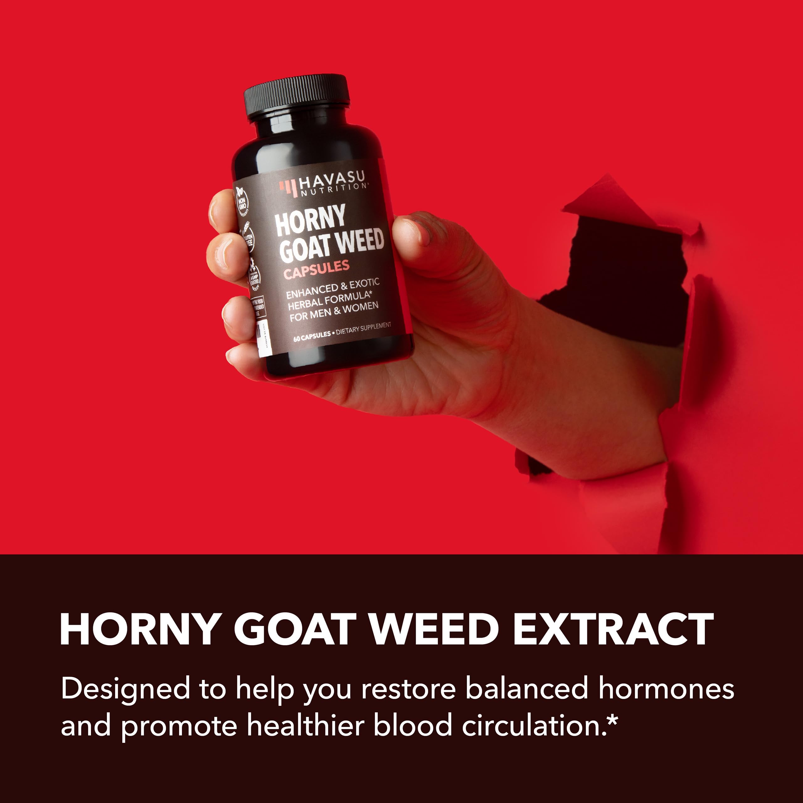 Horny Goat Weed capsule with L-Arginine and Saw Palmetto extract