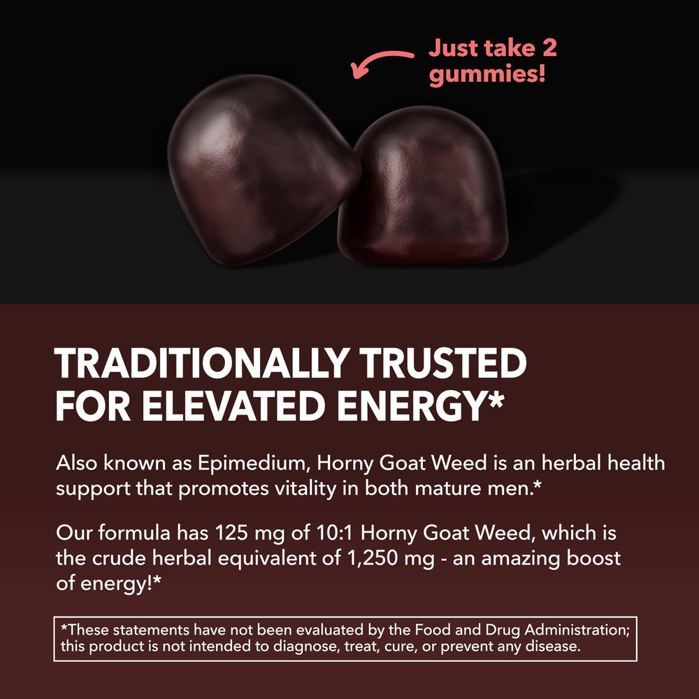Icons indicating non-GMO and vegetarian-friendly pectin-based gummies