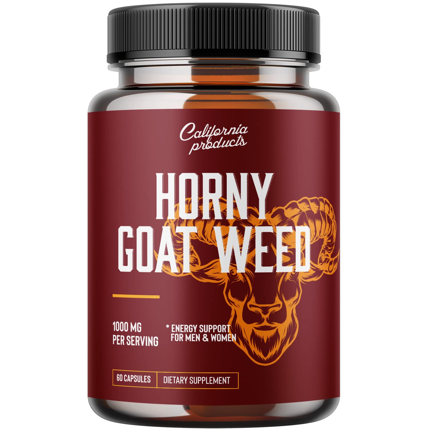 Horny Goat Weed Herbal Extracts bottle label