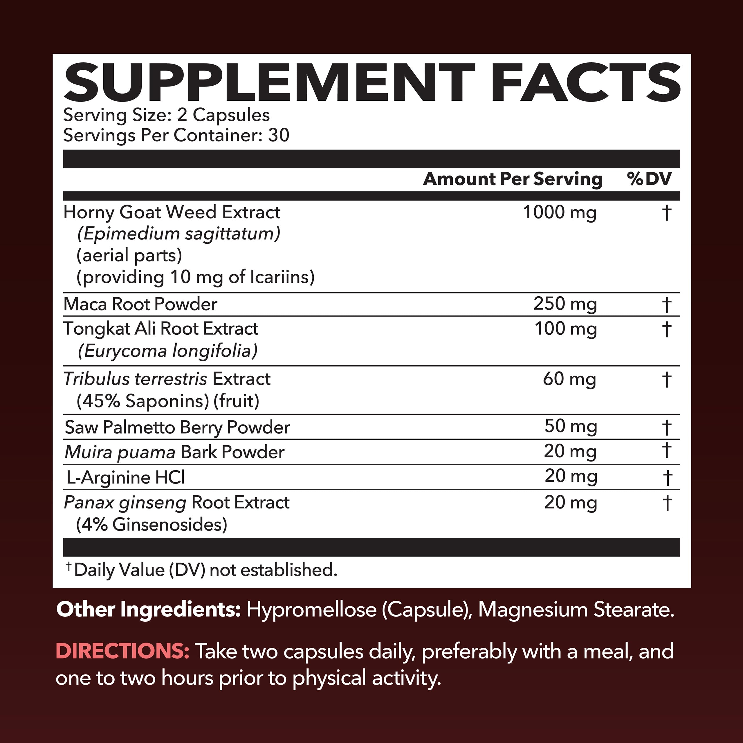 Close-up of Tongkat Ali and Muira Puama ingredients in the formula