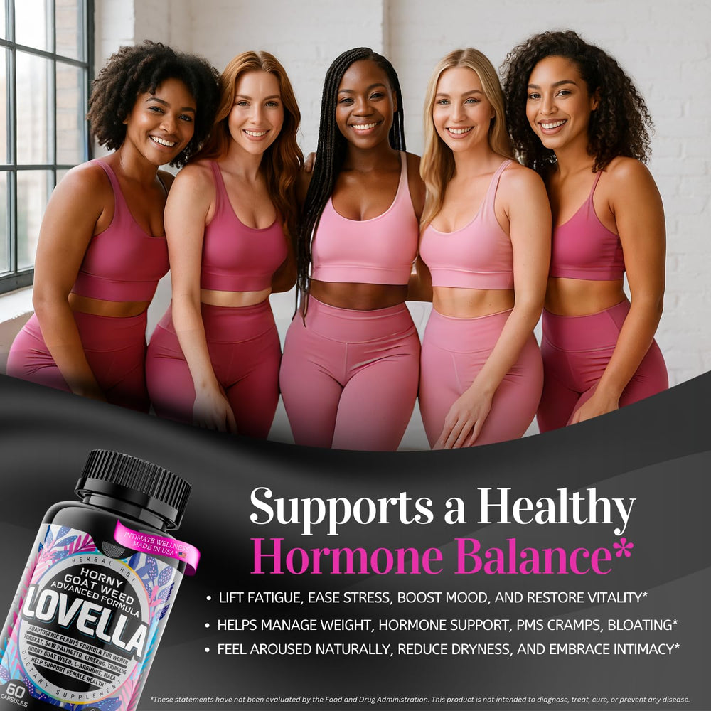 Gel capsules and supplement facts for Horny Goat Weed Women.