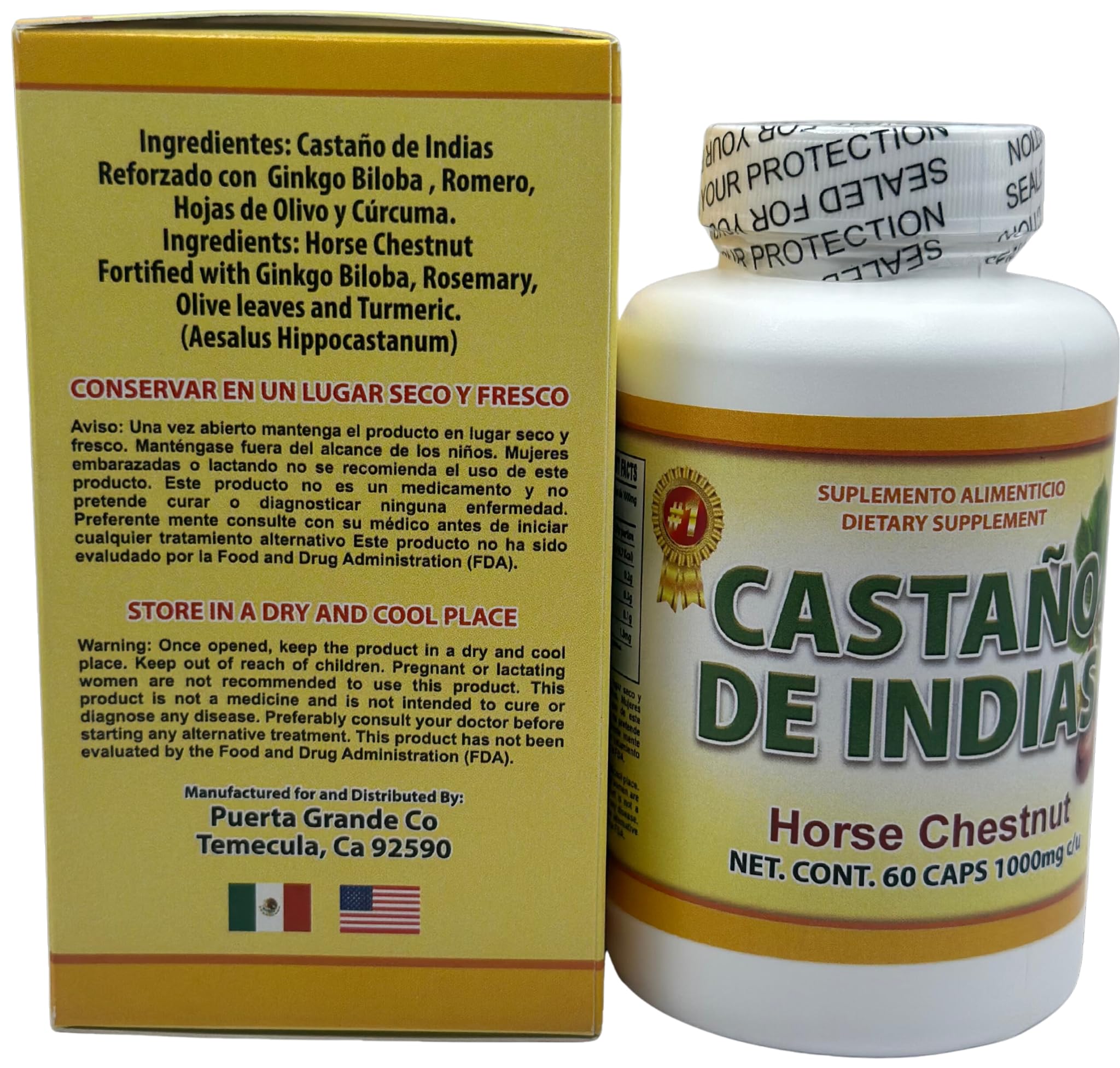Front view of LO+NATURAL Horse Chestnut Forte packaging