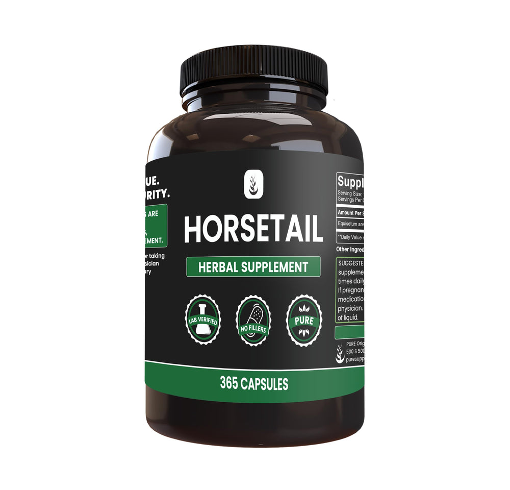 Bottle of Pure Original Ingredients Horsetail capsules