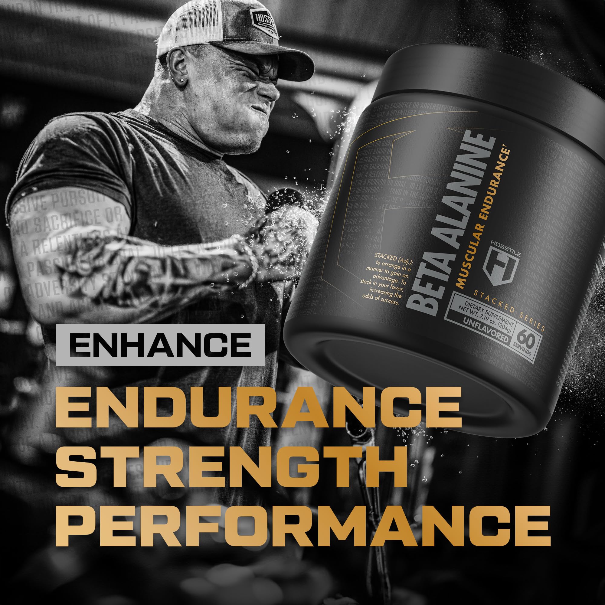 HOSSTILE Beta-Alanine powder scoop enables precise, repeatable pre-workout dosing