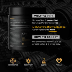 Fermented L-Glutamine powder dissolving in water