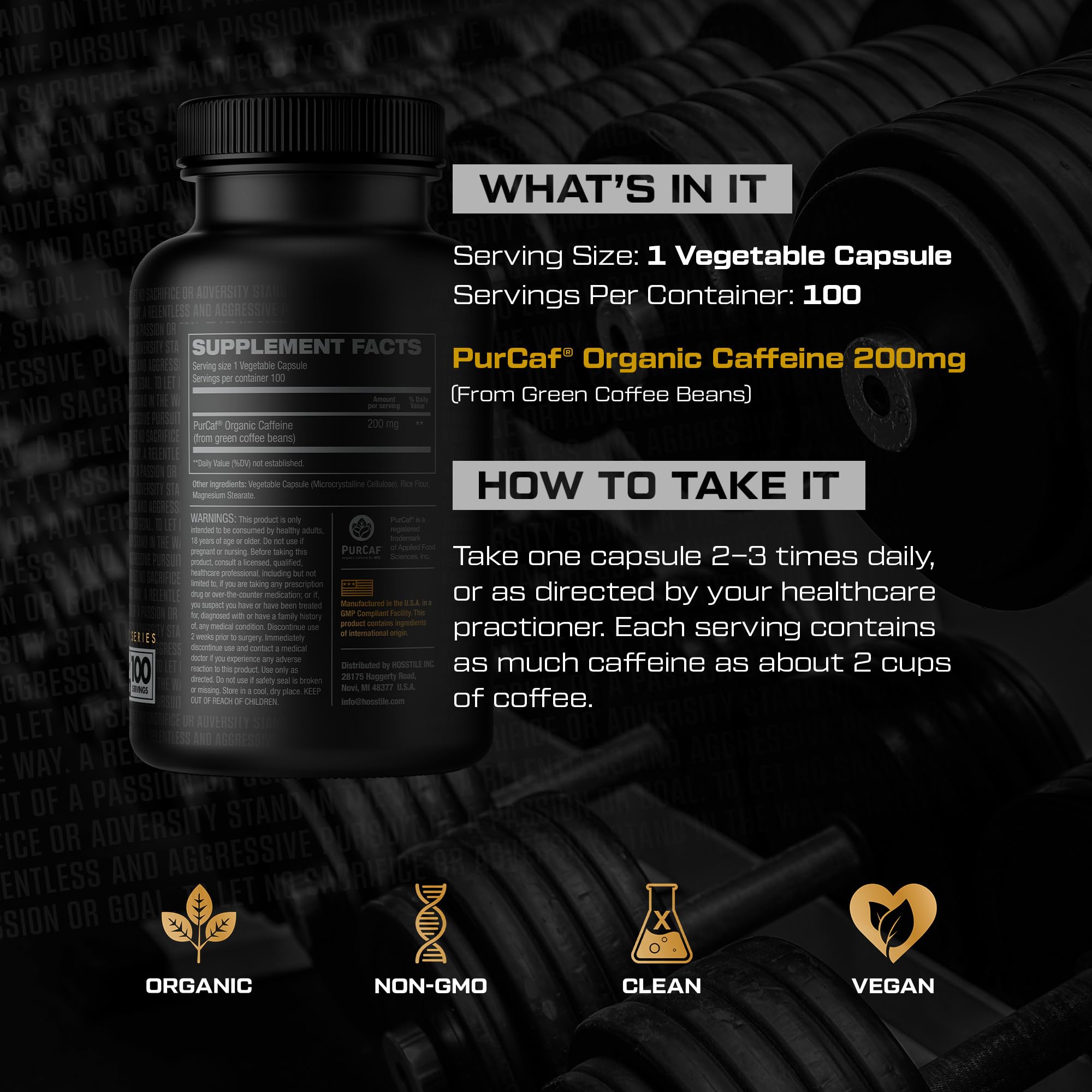 PurCaf used as pre-workout energy during gym session